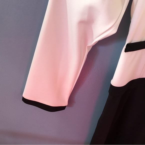 NWT Fashion black & white festive long sleeves dress. Career, work, elegant - Picture 7 of 9